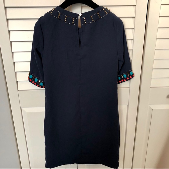 20% OFF🌟Warehouse Embellished Navy Shift Dress - Picture 6 of 10